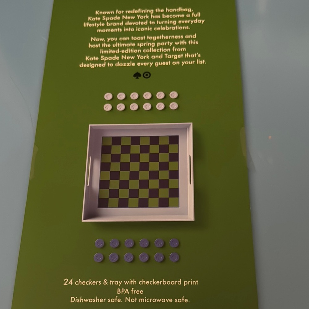 Kate Spade Checkers & Tray Set - Picture 2 of 2